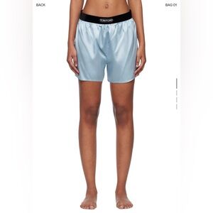 Tom Ford Sky Blue Satin Lounge Shorts